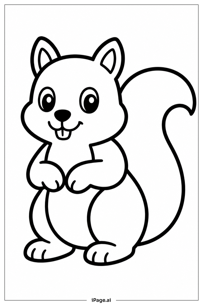 Squirrel Standing Coloring Page
