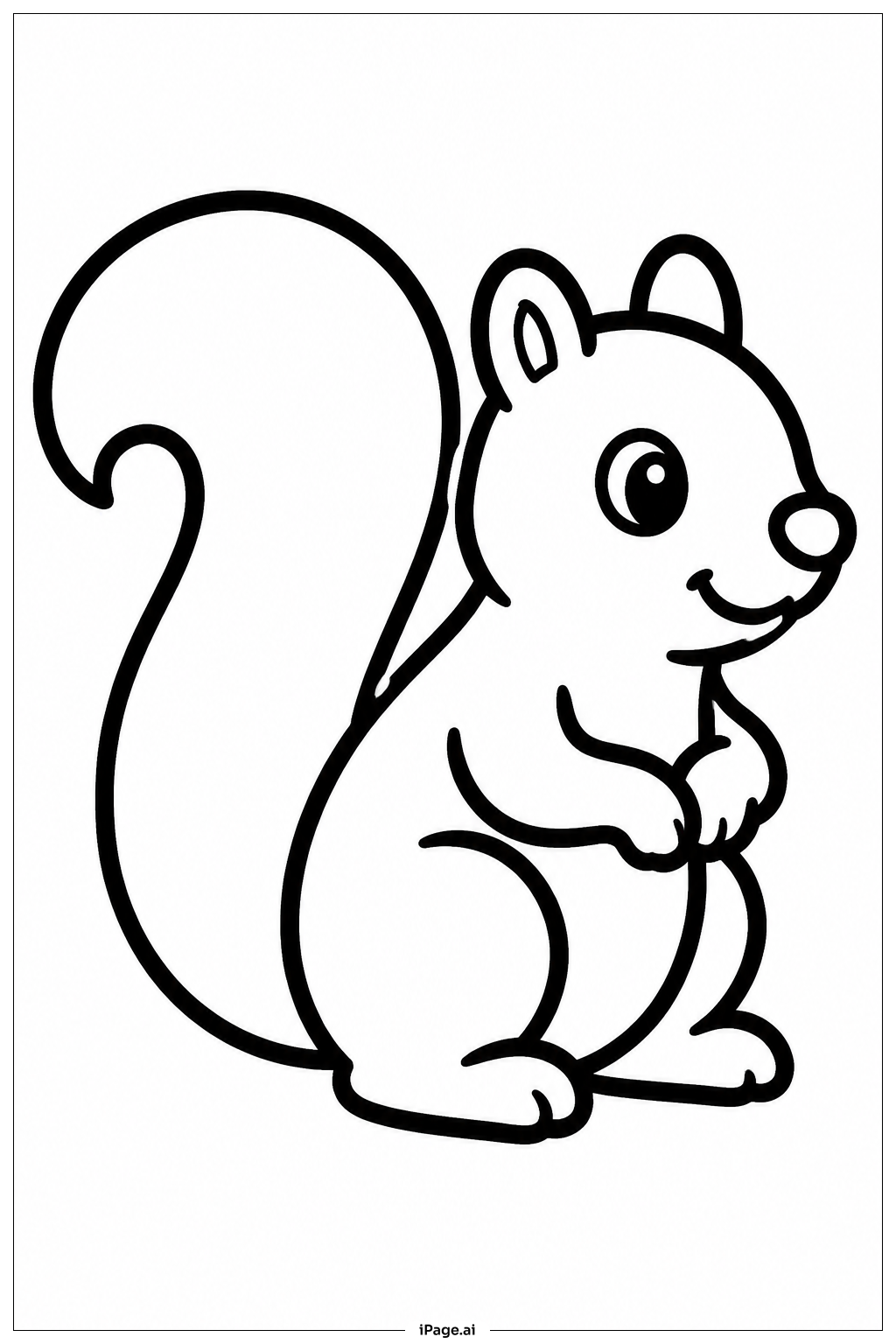 Squirrel With Big Tail Coloring Page