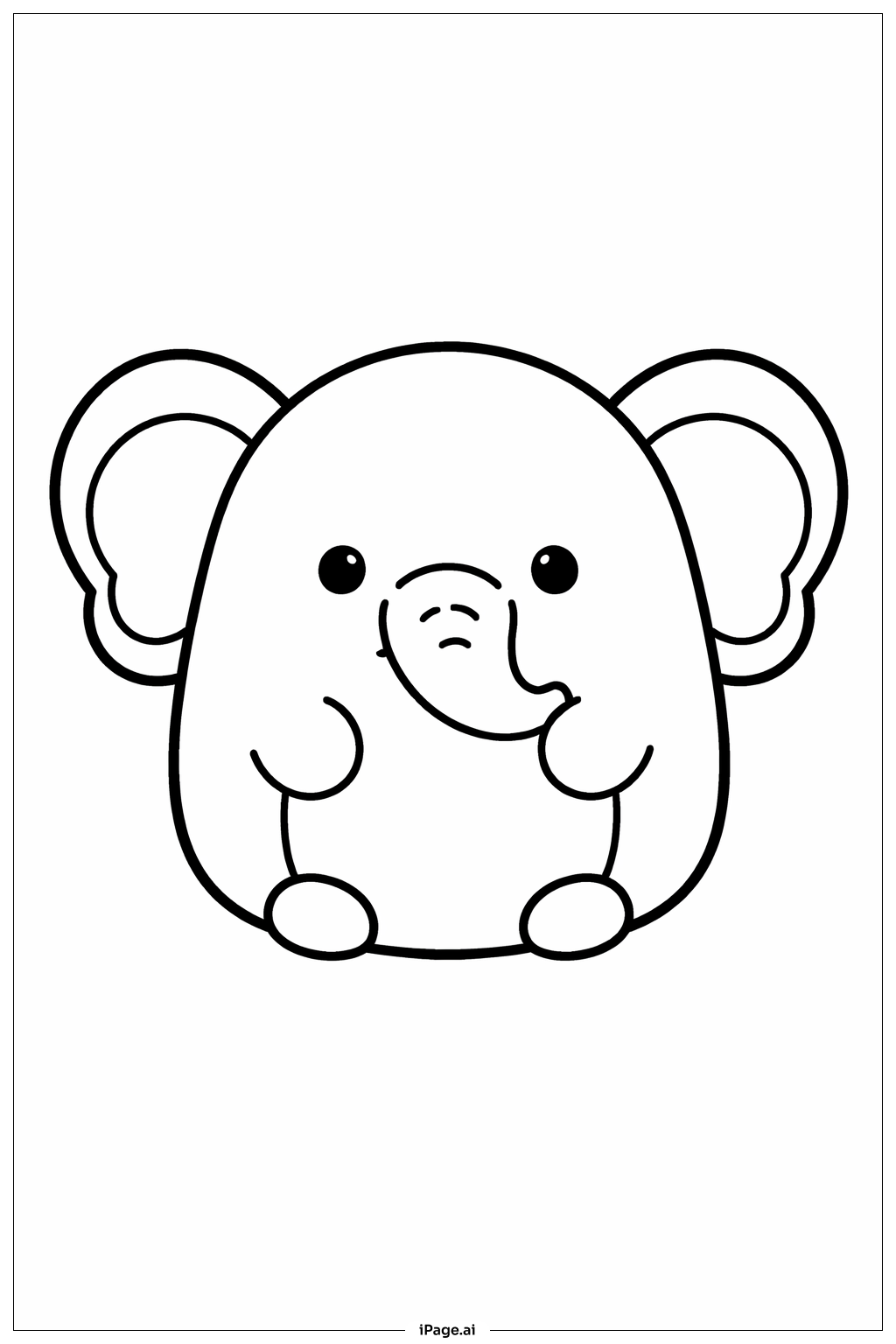 Squishmallow Baby Elephant Coloring Page