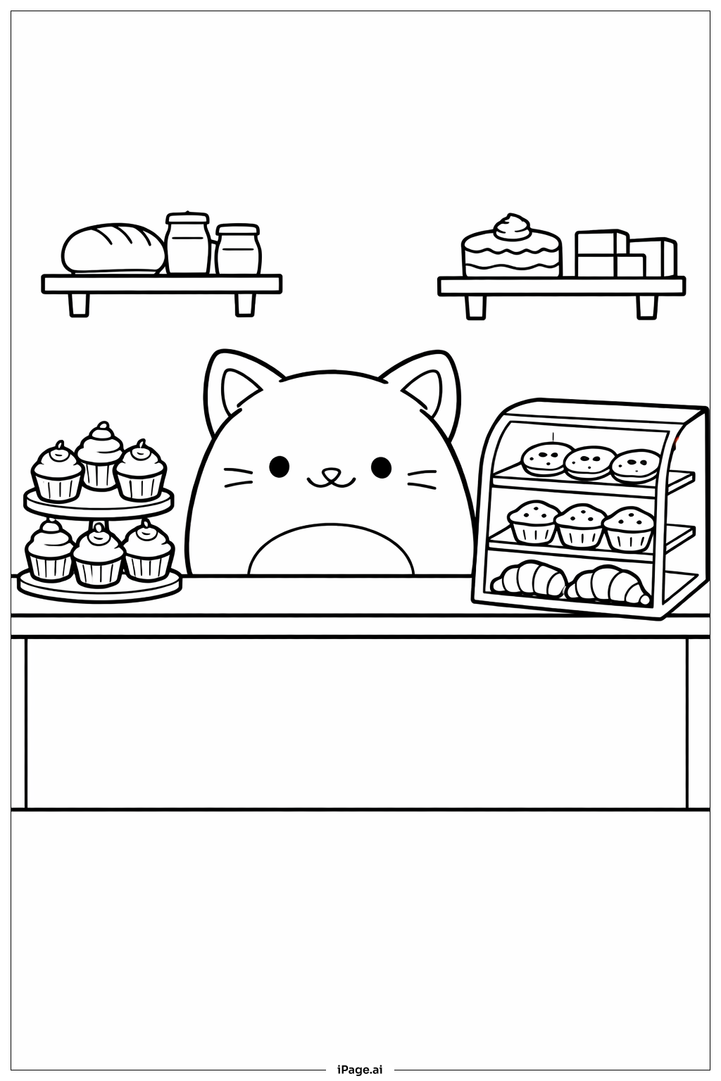 Squishmallow Bakery Visit Coloring Page