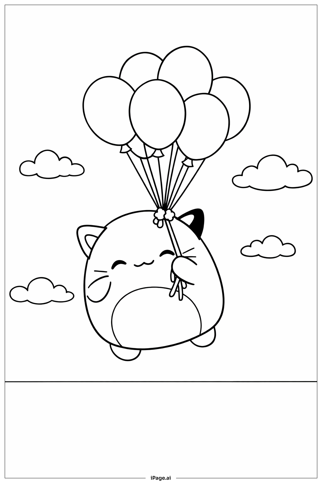 Squishmallow Balloon Parade Coloring Page