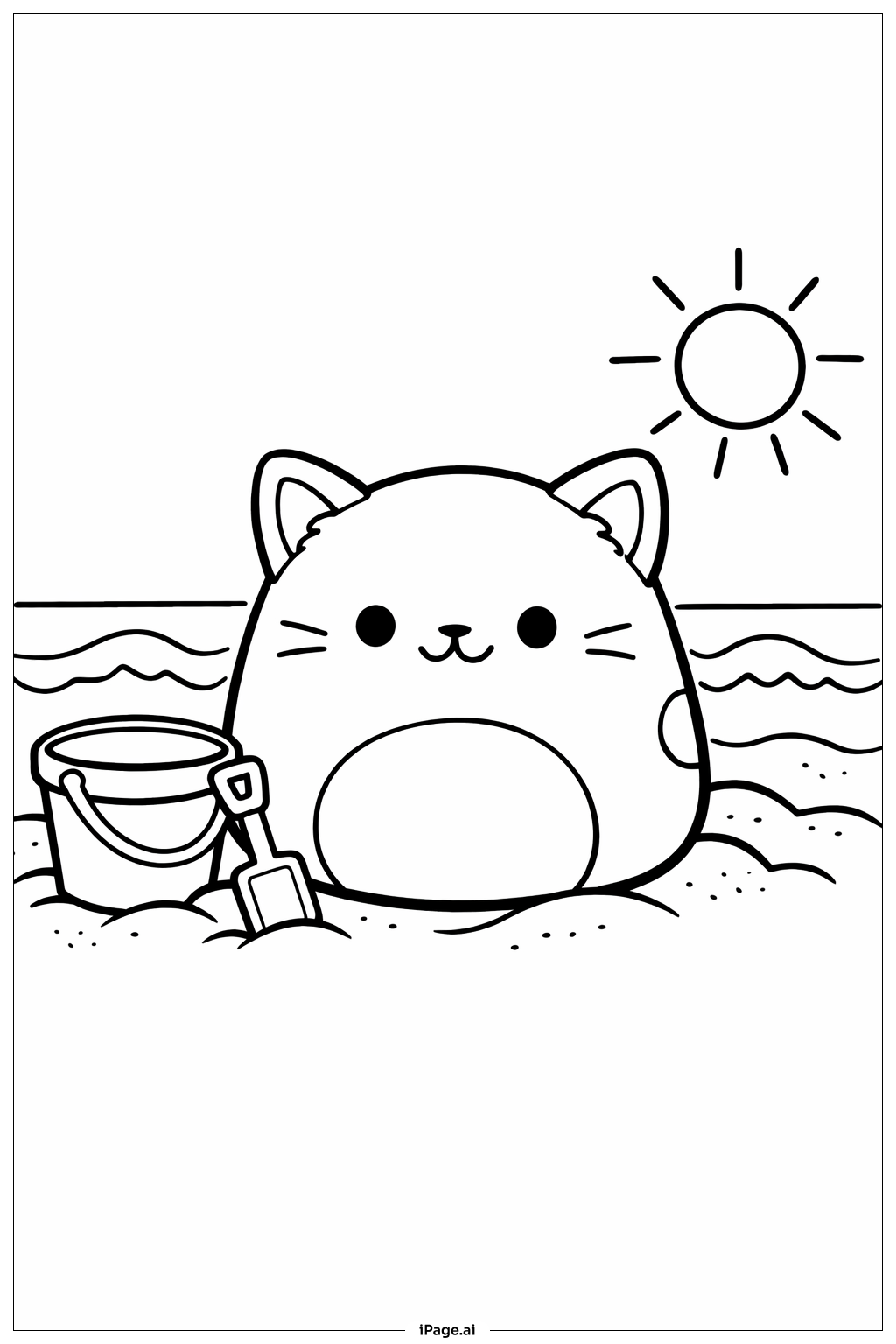 Squishmallow Beach Day Coloring Page