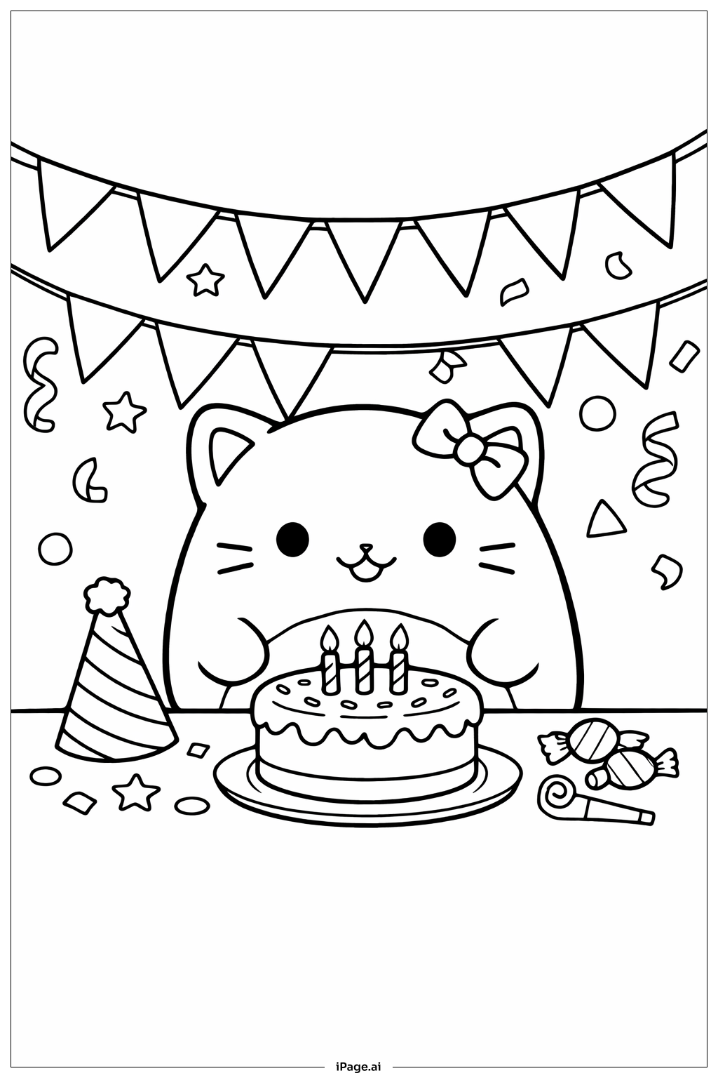 Squishmallow Birthday Party Coloring Page