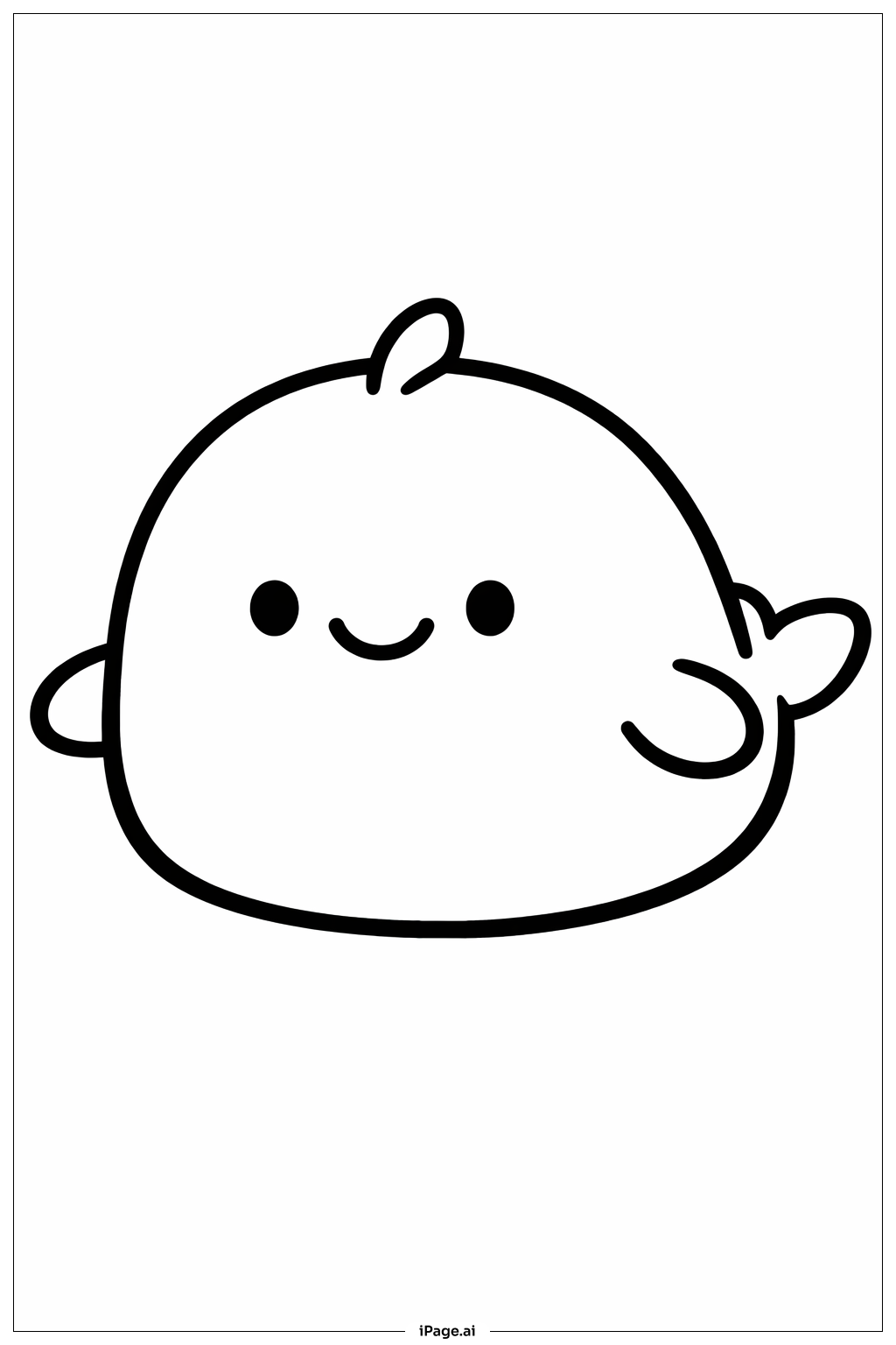 Squishmallow Chubby Whale Coloring Page