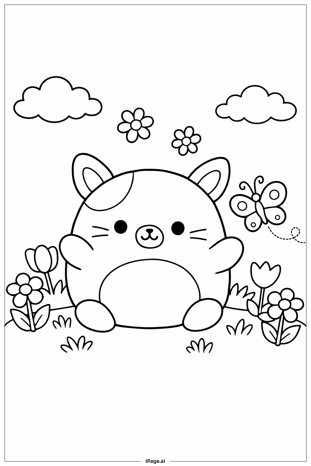 Squishmallow Garden Play Coloring Page