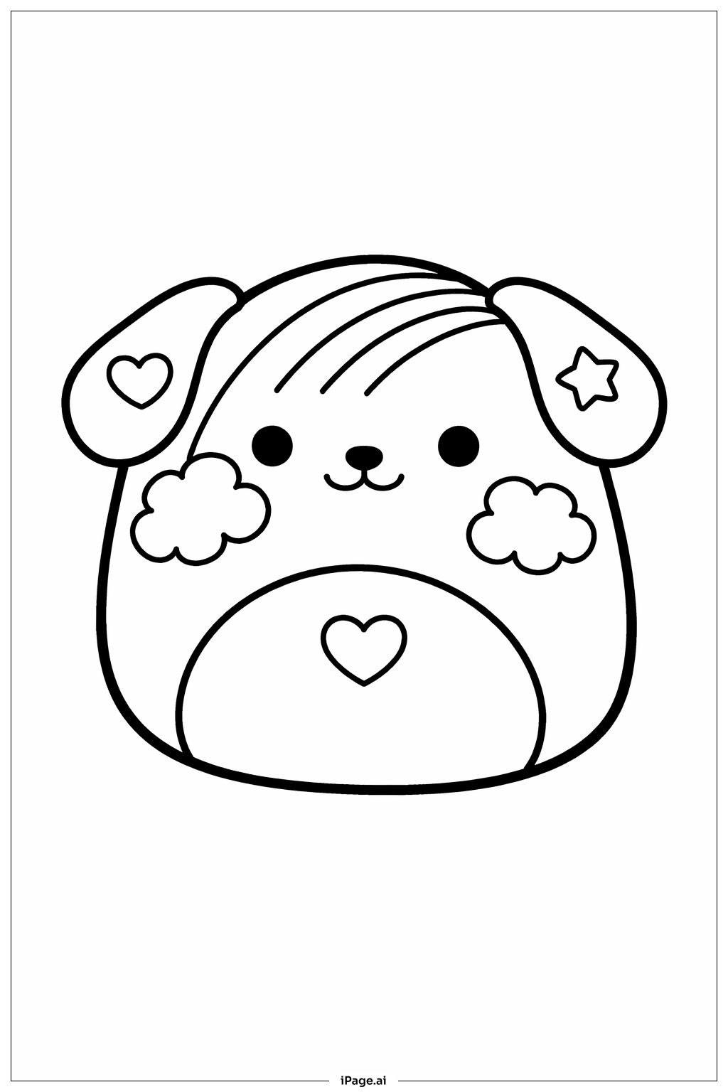 Squishmallow Rainbow Puppy Coloring Page