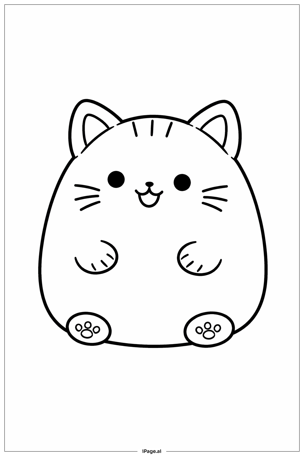 Squishmallow Smiling Cat Coloring Page