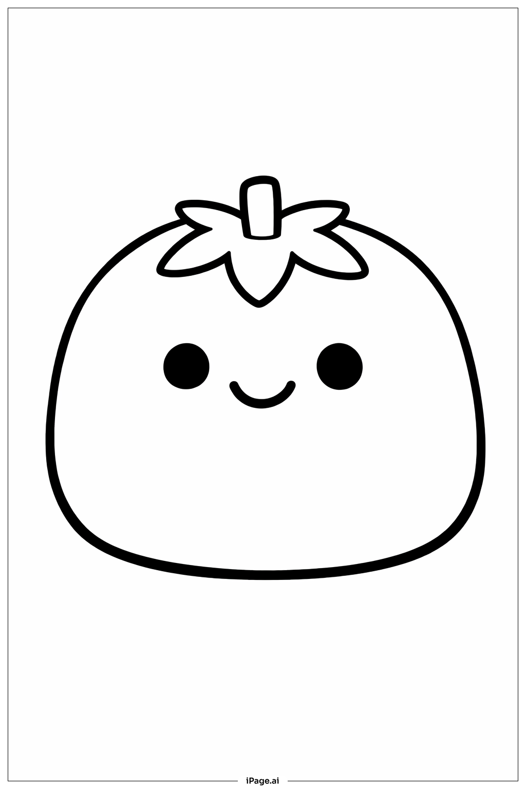 Squishmallow Smiling Tomato Coloring Page