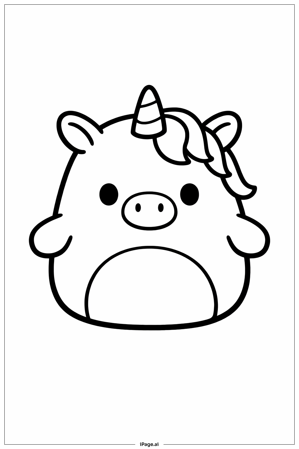 Squishmallow Tiny Unicorn Coloring Page