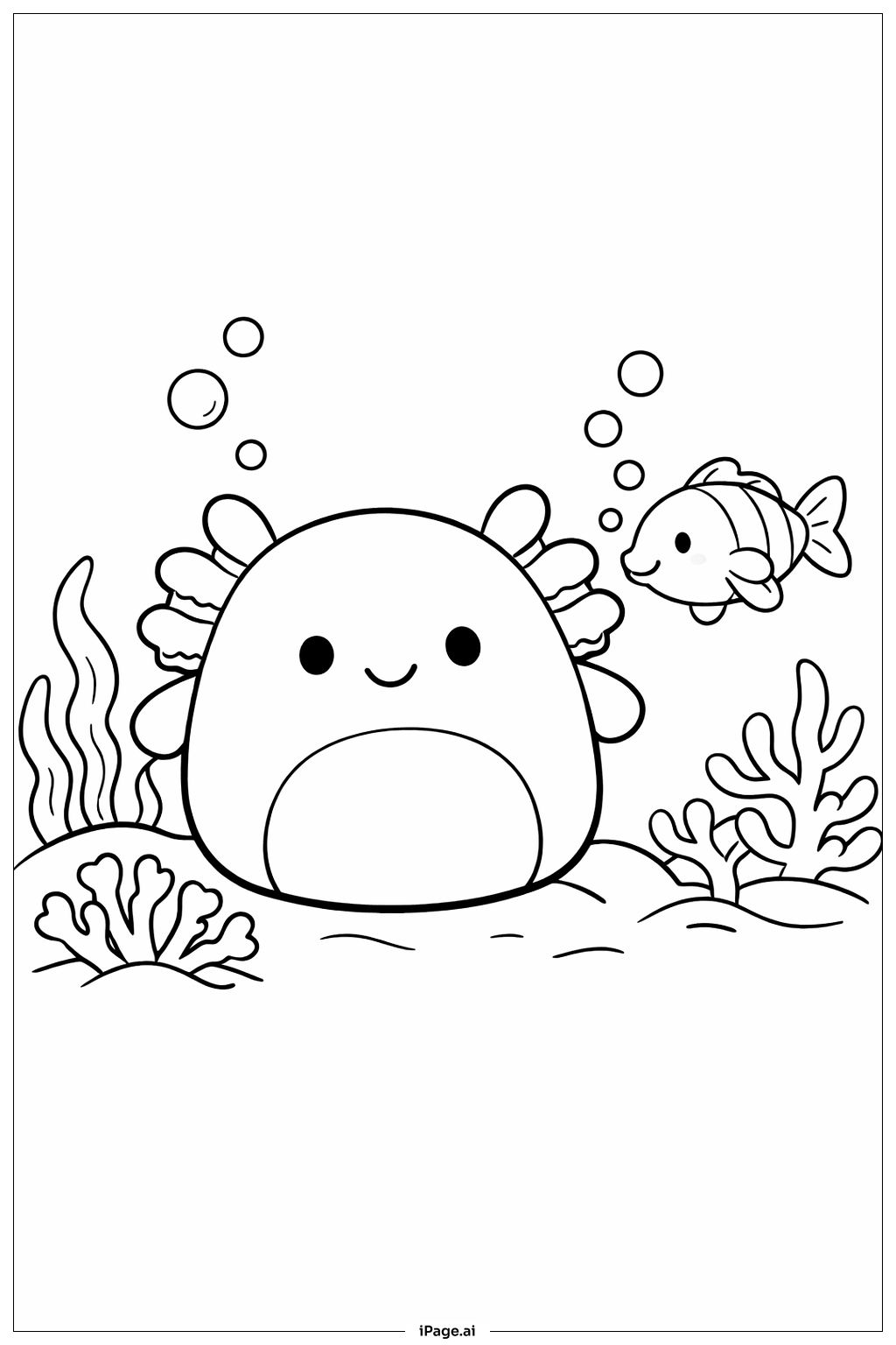 Squishmallow Undersea Coloring Page