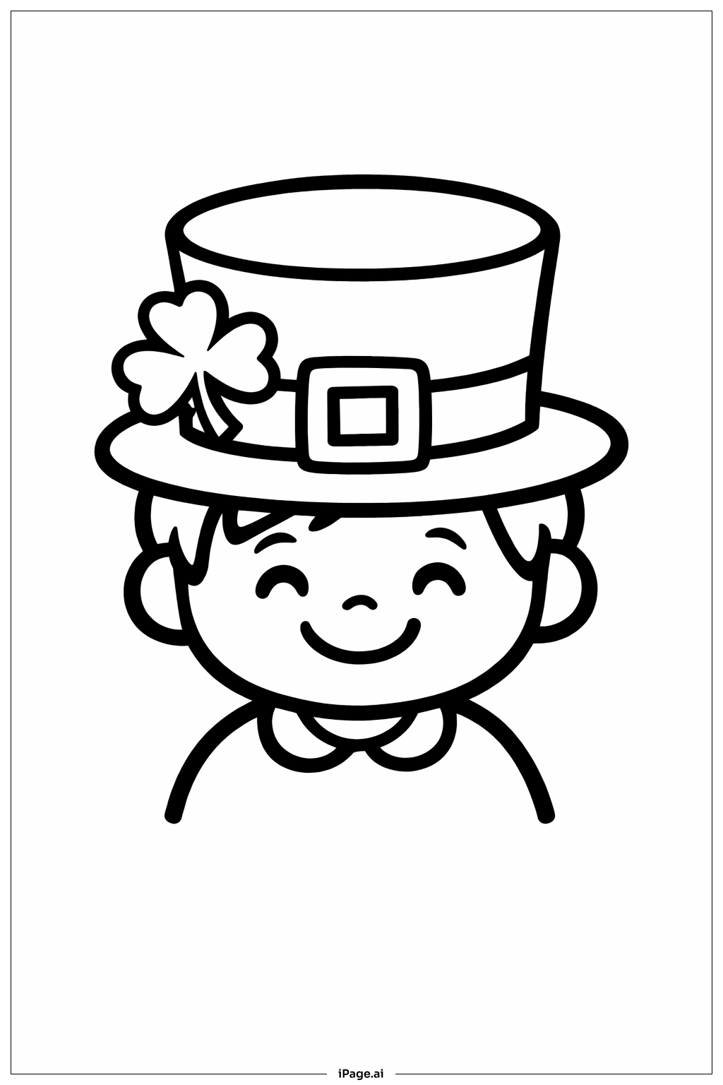 Page de coloriage Garçon de la Saint-Patrick avec chapeau