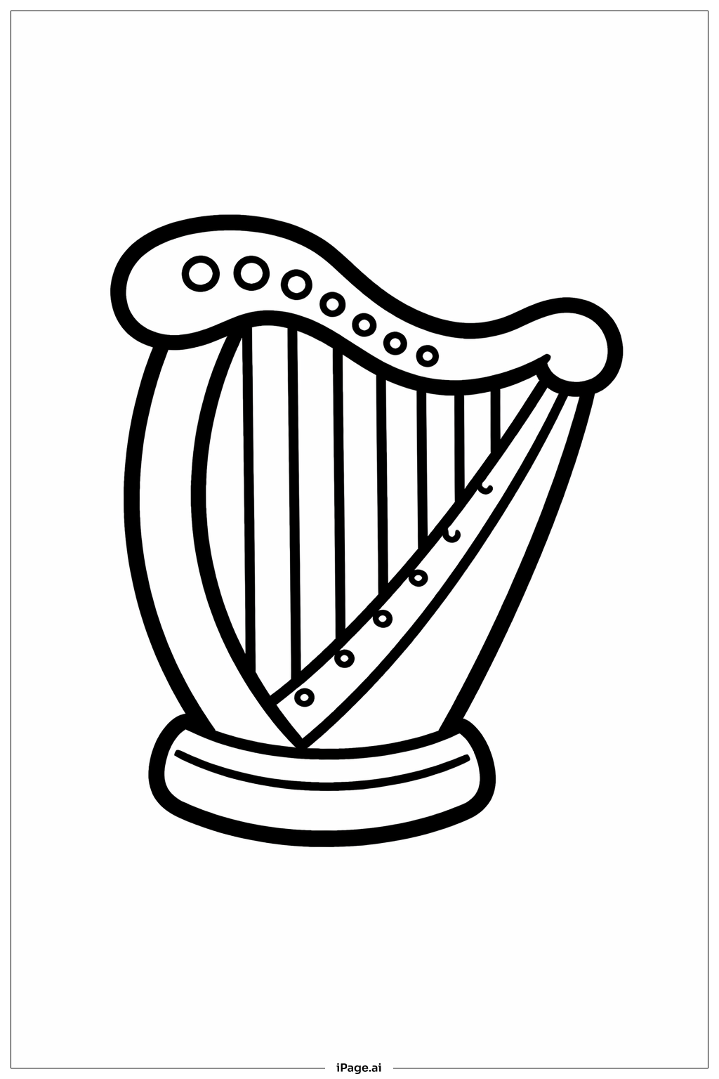 Page de coloriage Harpe mignonne de la Saint-Patrick