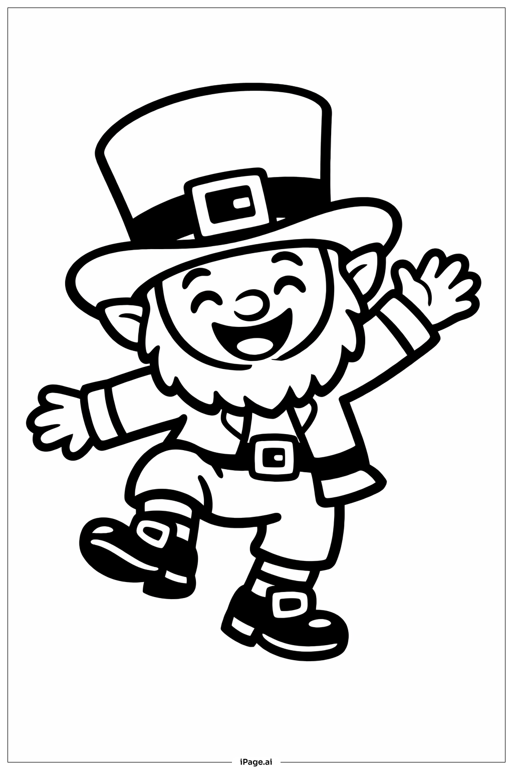 Page de coloriage Lutin dansant de la Saint-Patrick