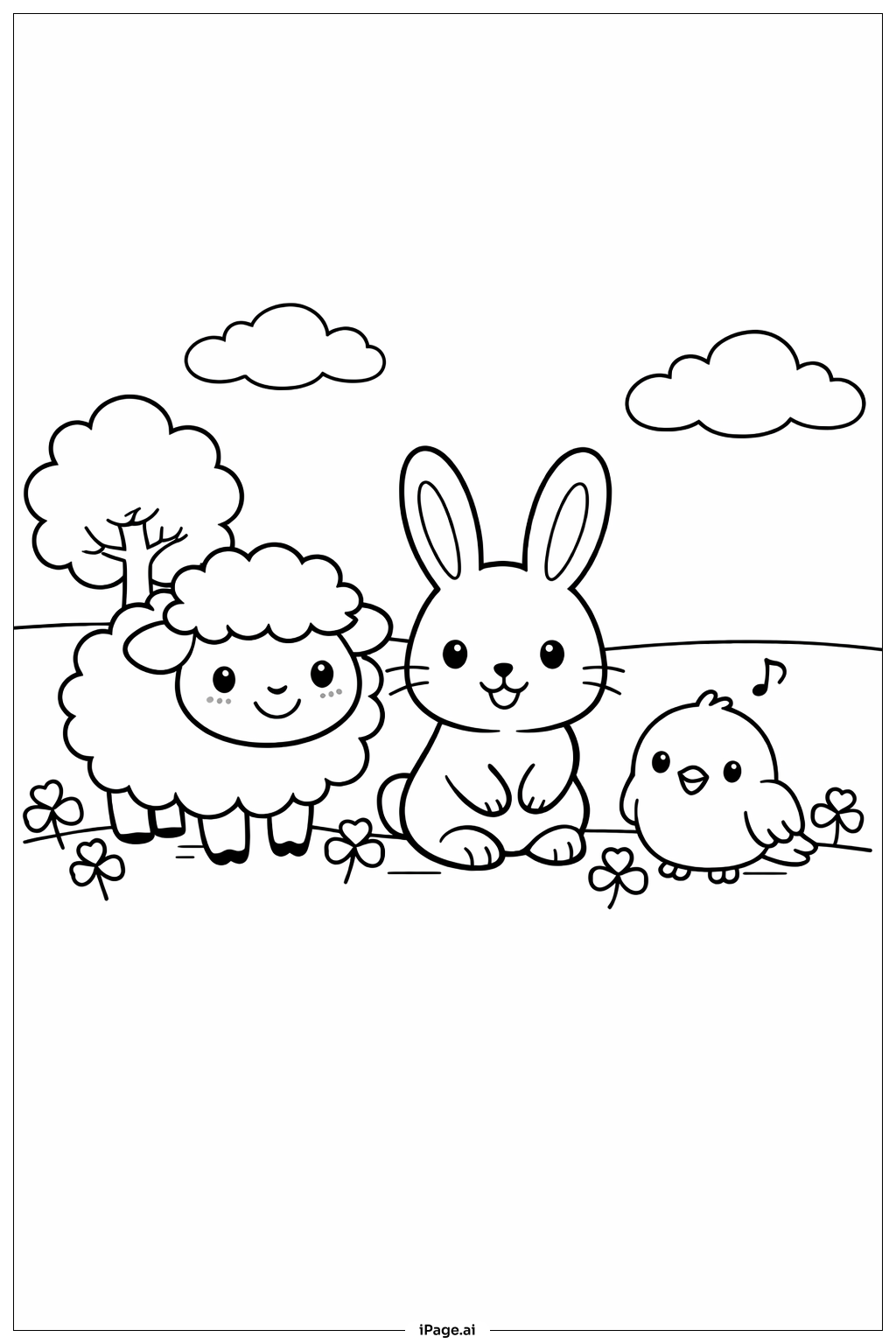 Animaux Joyeux dans un Champ pour la Saint-Patrick