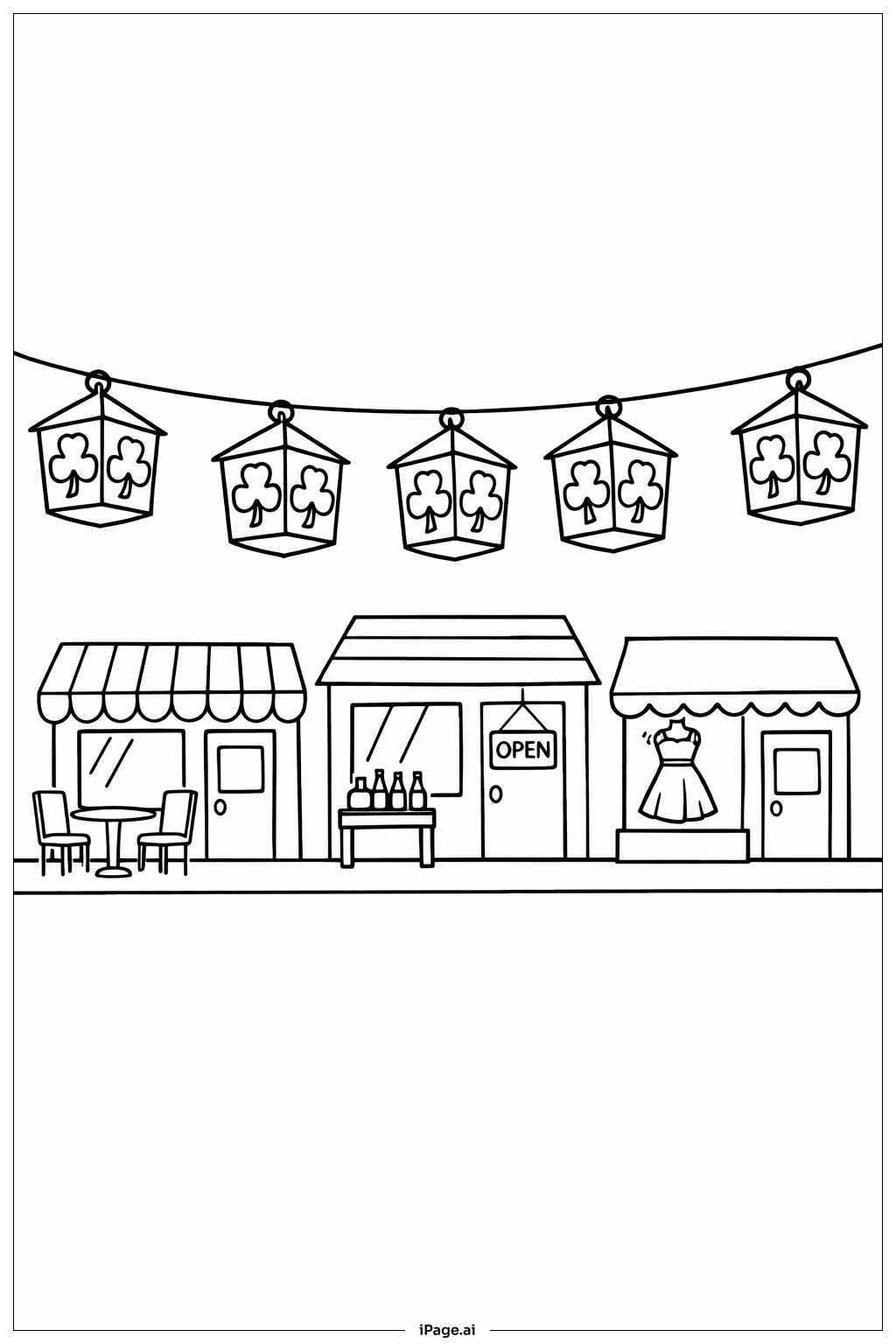 Lanterne de la Saint Patrick dans la rue