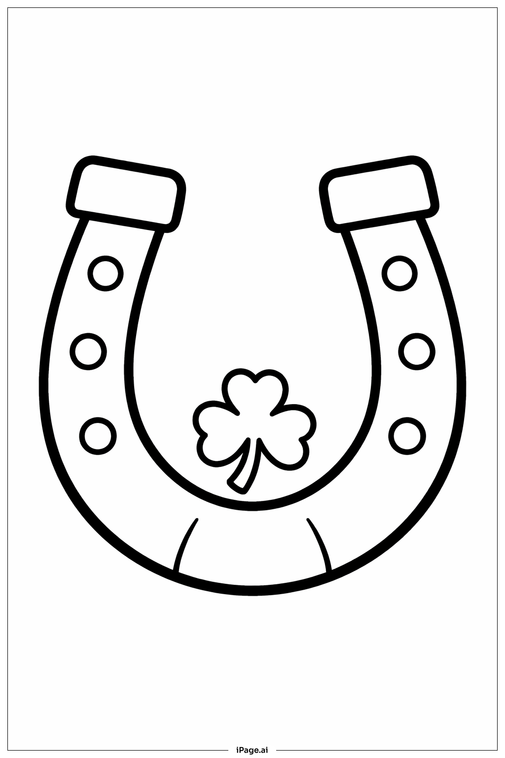 Page de coloriage Fer à cheval porte-bonheur de la Saint-Patrick