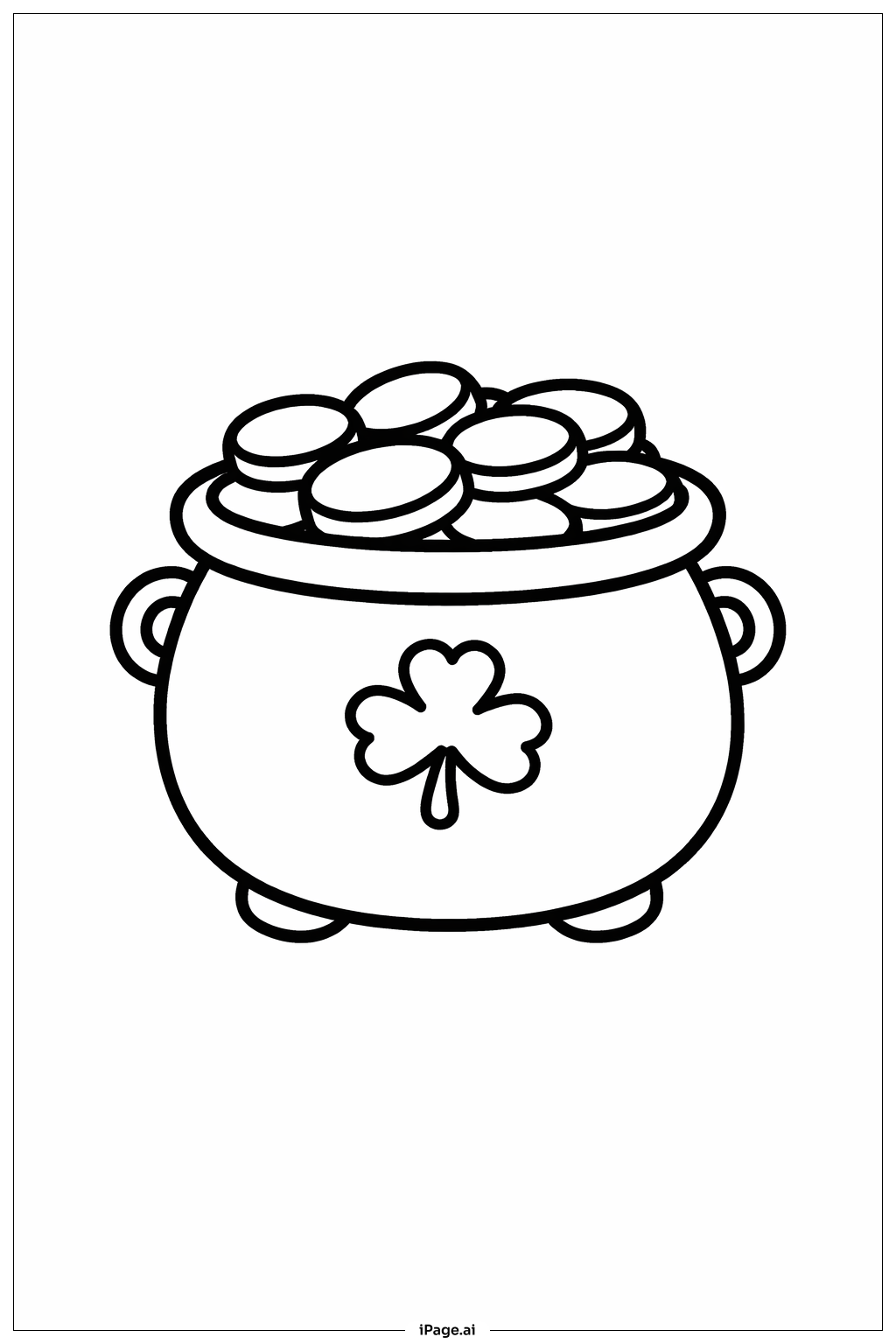 Page de coloriage Pot Porte-Bonheur de la Saint Patrick pour Enfants