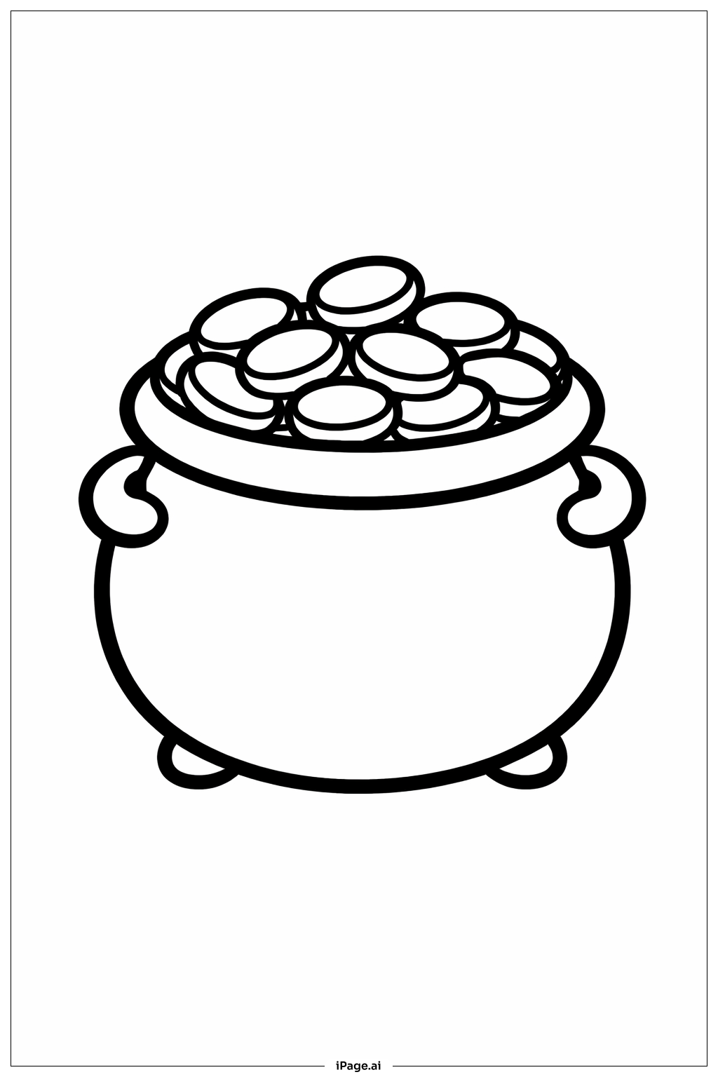 Page de coloriage Pot d'or de la Saint-Patrick