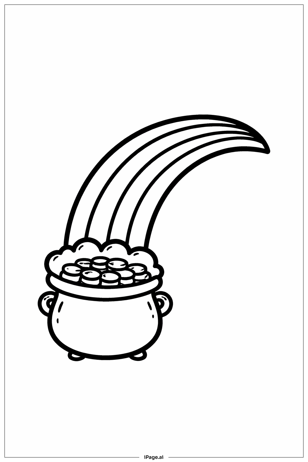 Page de coloriage Fin de l'arc-en-ciel de la Saint Patrick