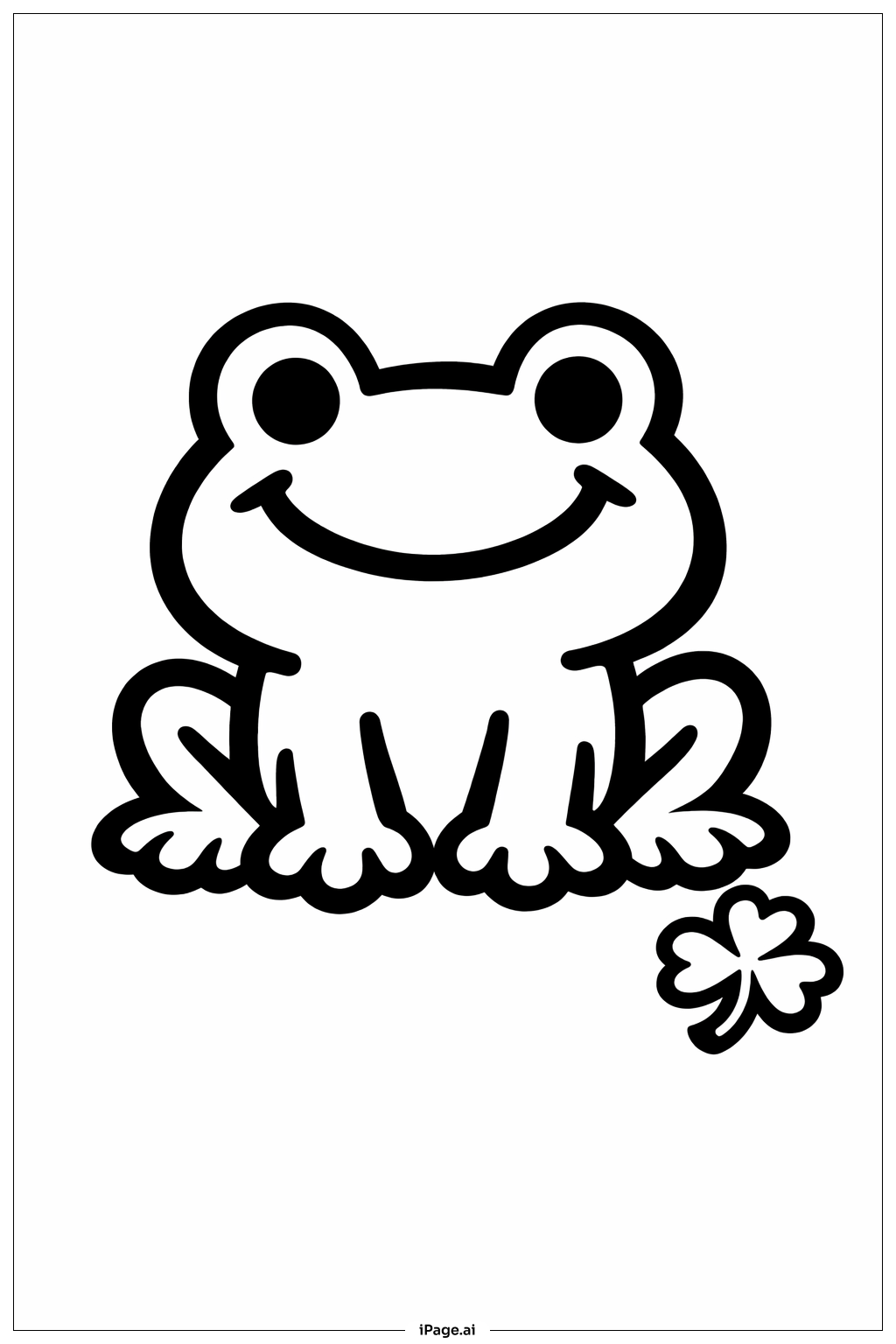 Page de coloriage Grenouille Souriante de la Saint Patrick