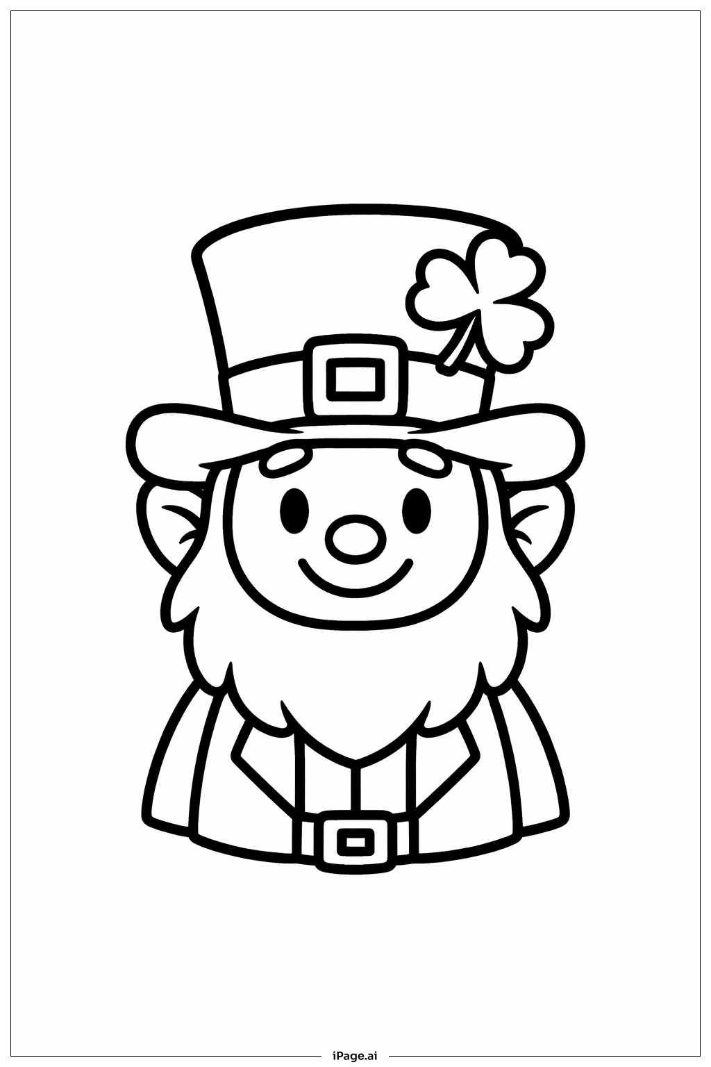 Page de coloriage Jour de la Saint-Patrick Farfadet Sourire