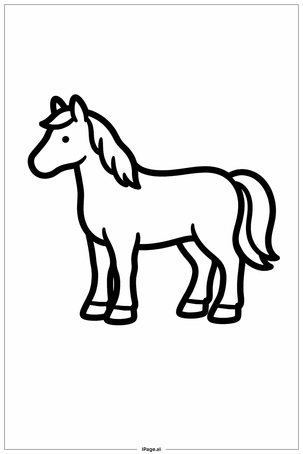 Standing Horse Silhouette Coloring Page