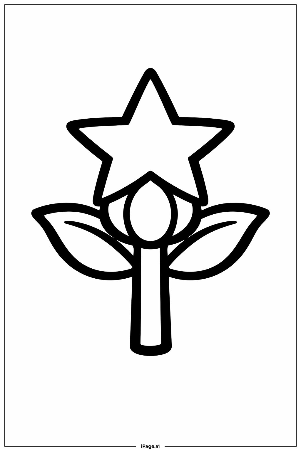 Star Bud Flower Coloring Page
