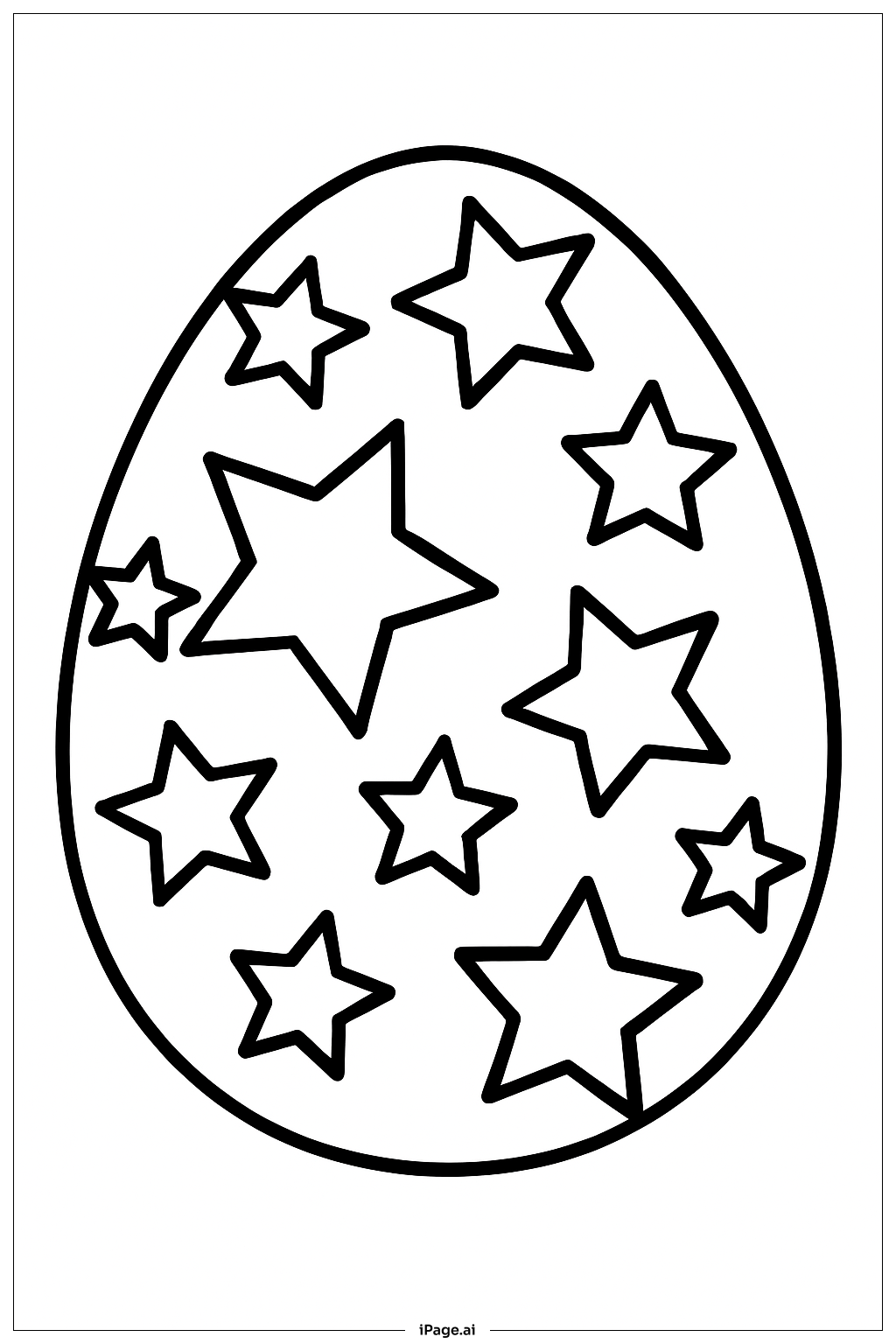  星星复活节彩蛋填色页 
