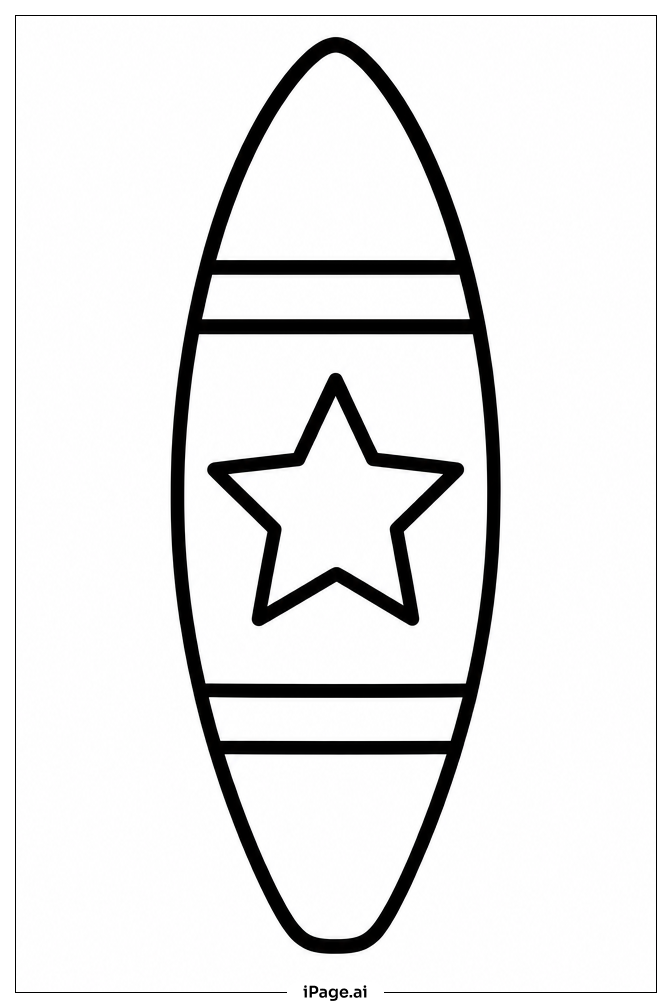  衝浪板著色頁 