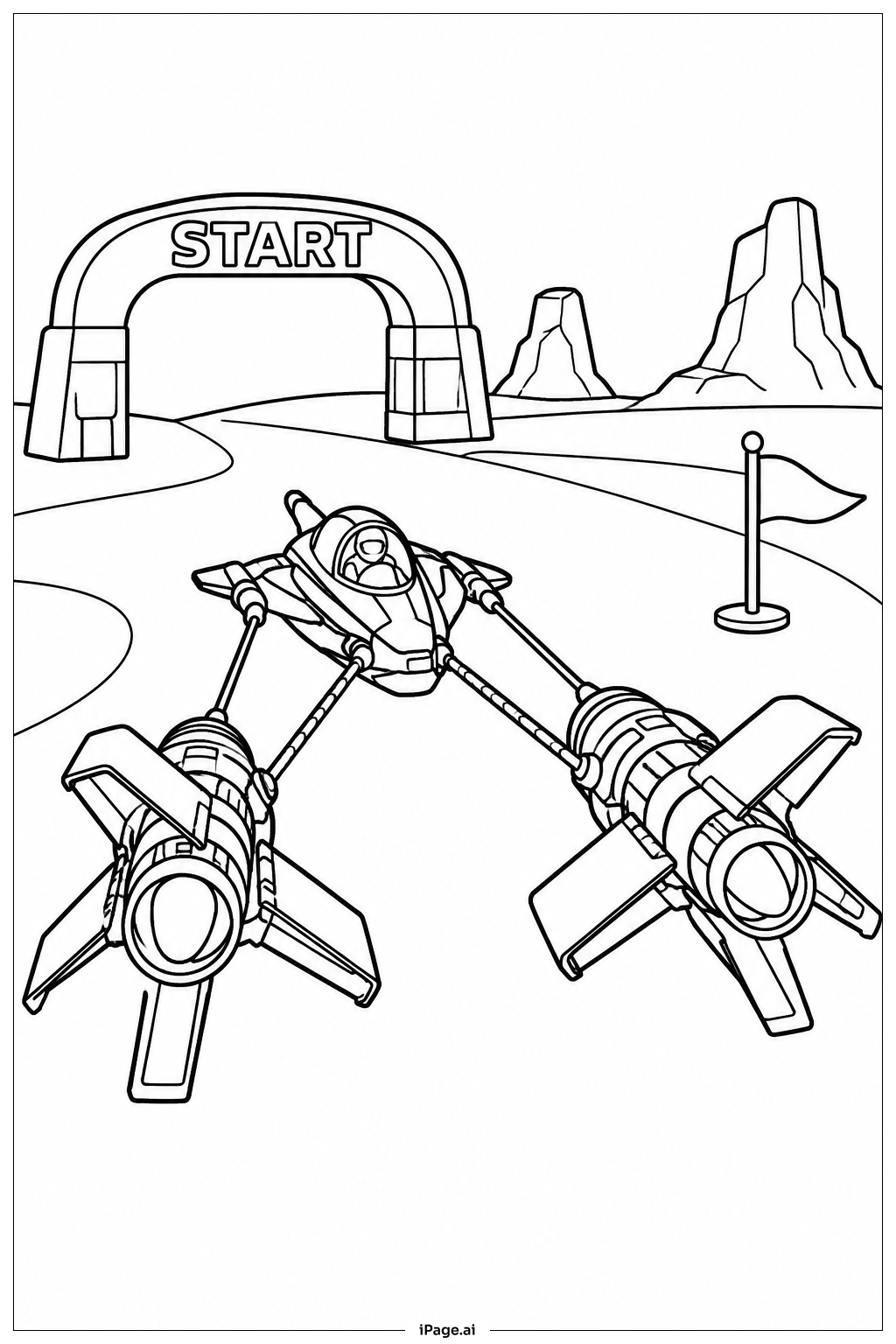 Star Wars Pod Racer Ausmalseite