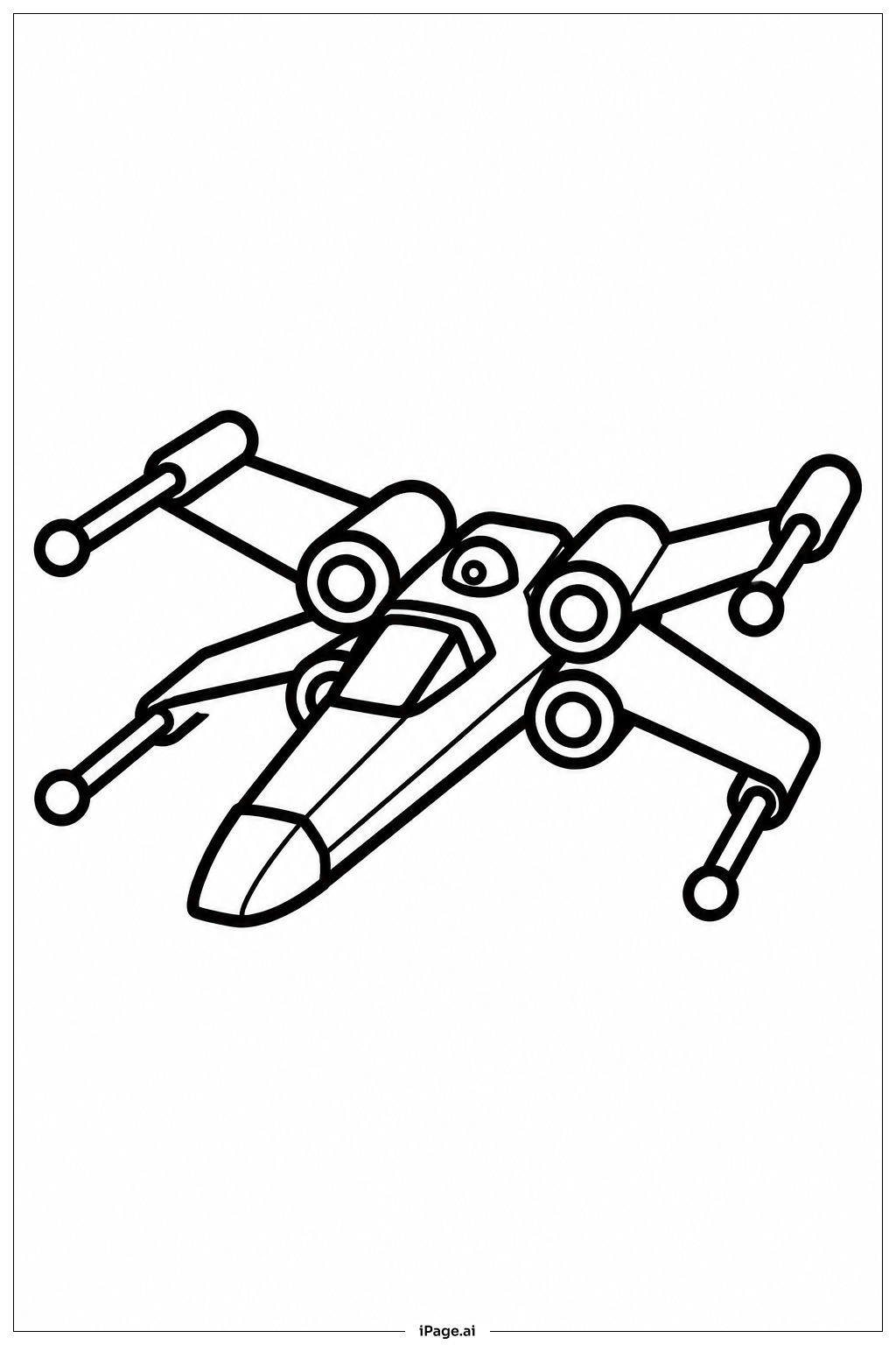 Page de coloriage Star Wars Simple X Wing