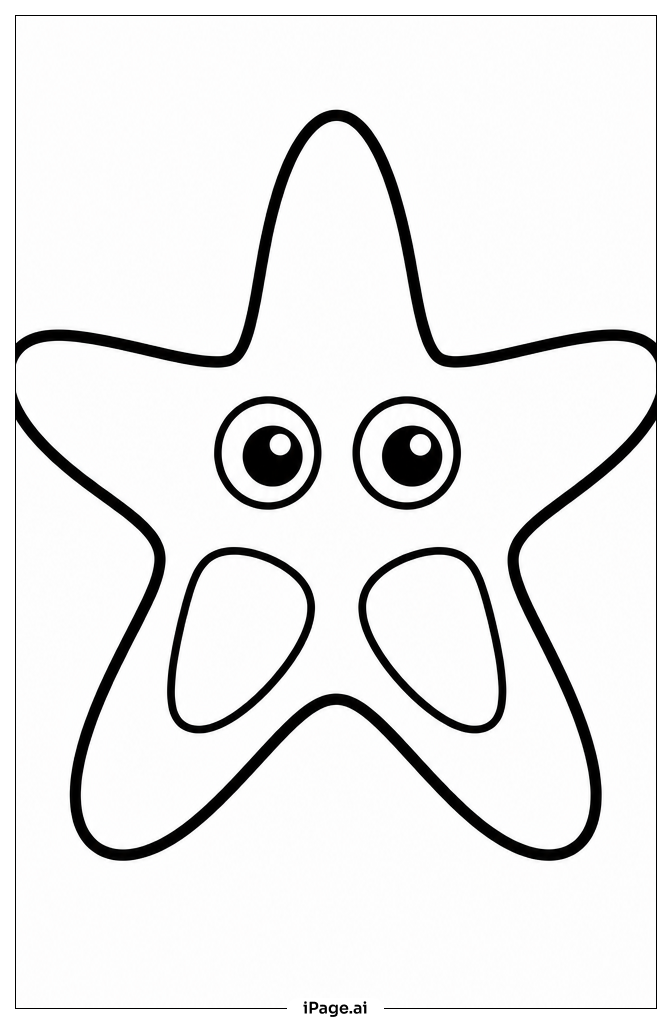 Starfish Facing Forward Coloring Page