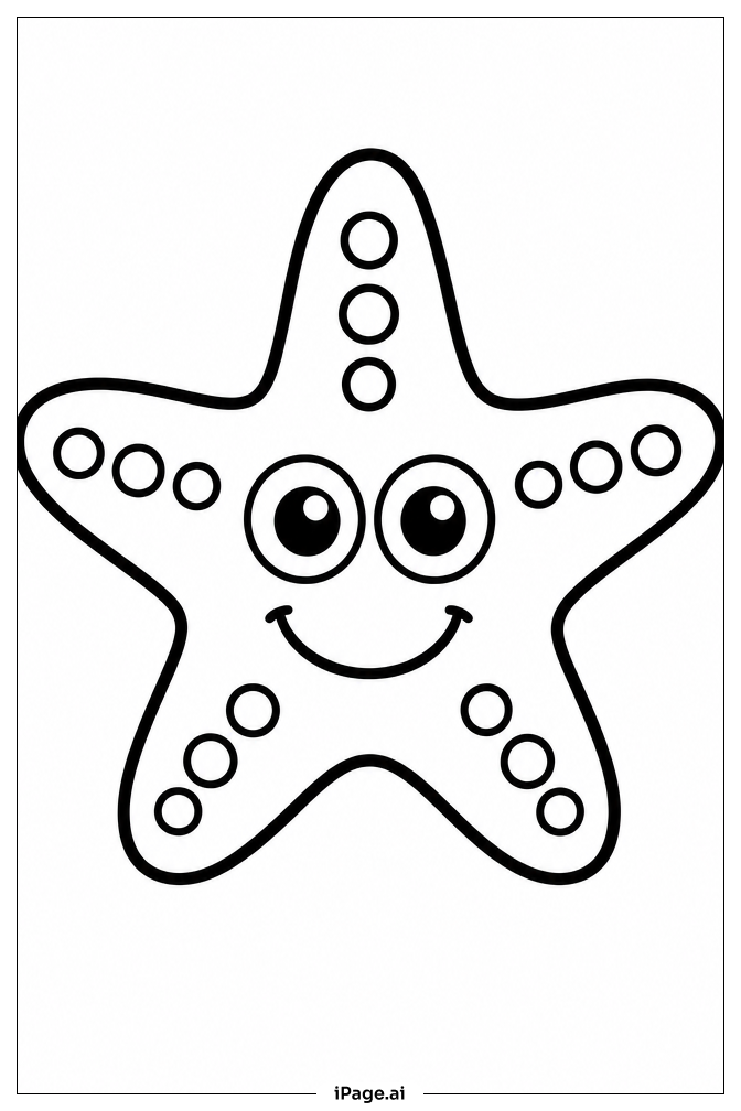 Starfish With Big Eyes Coloring Page
