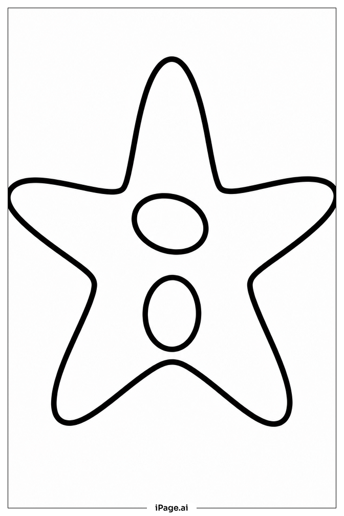 Starfish With Five Arms Coloring Page