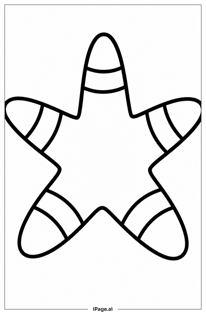 Starfish With Patterned Arms Coloring Page