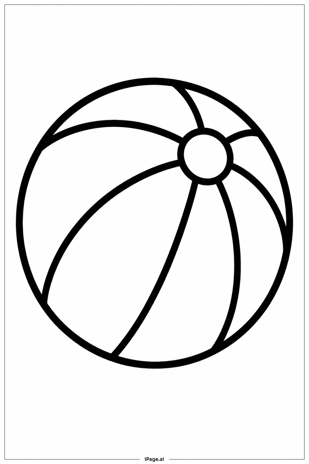 Striped Beach Ball Coloring Page