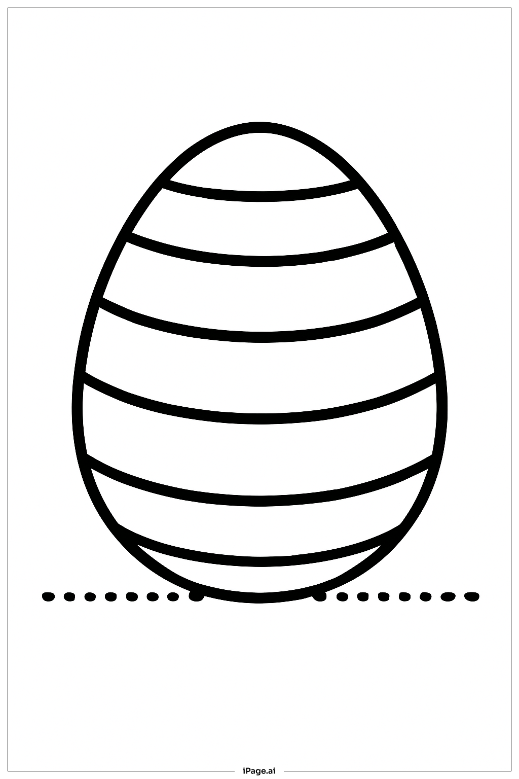  Striped Easter Egg Simple Coloring Page 