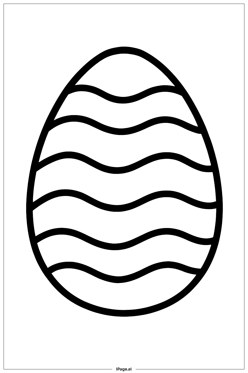 条纹复活节彩蛋填色页 
