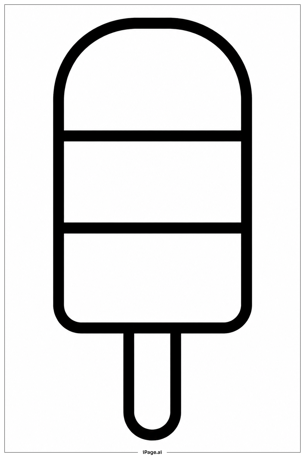  Página para colorir de Picolé Listrado 