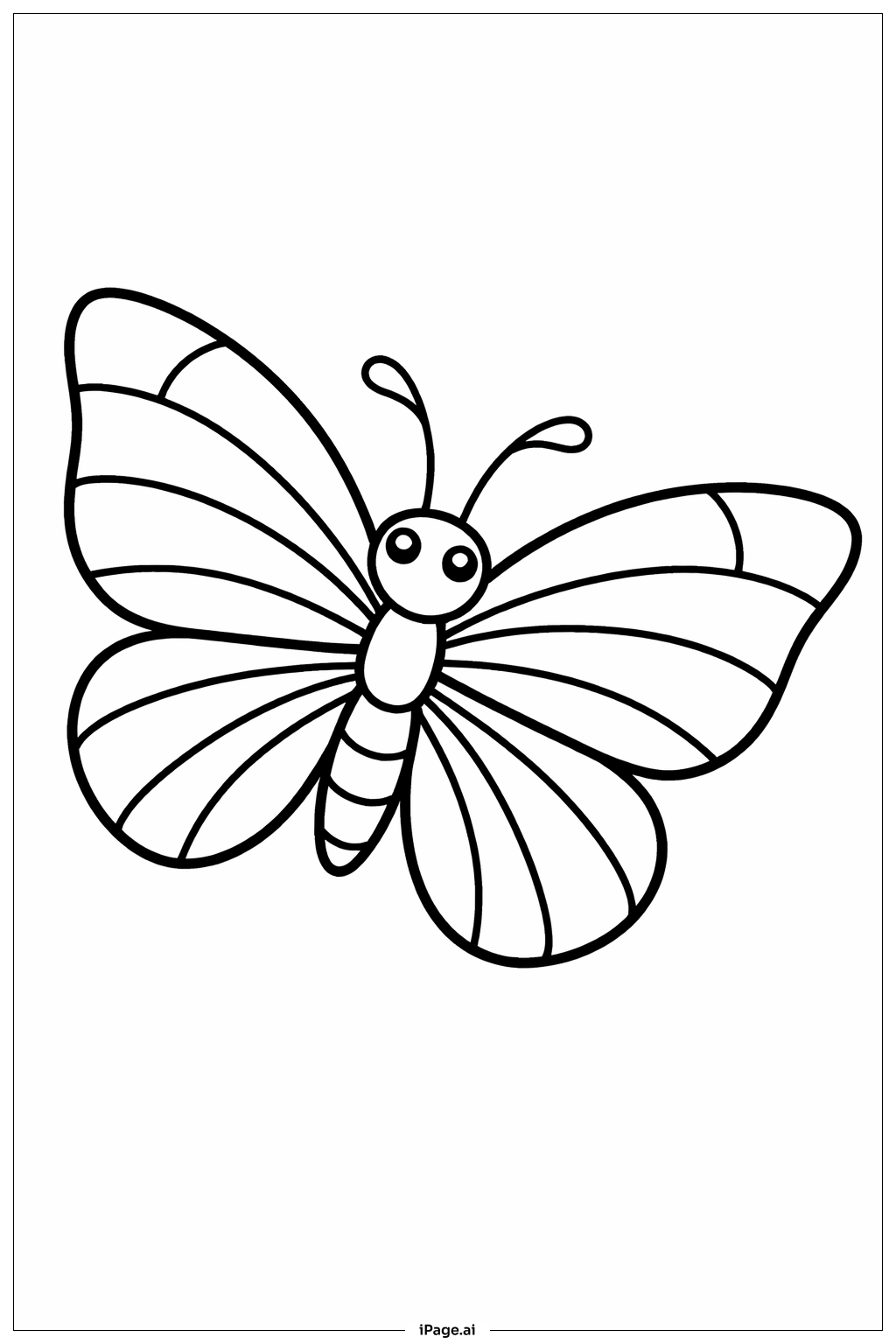 Striped Wing Butterfly Coloring Page