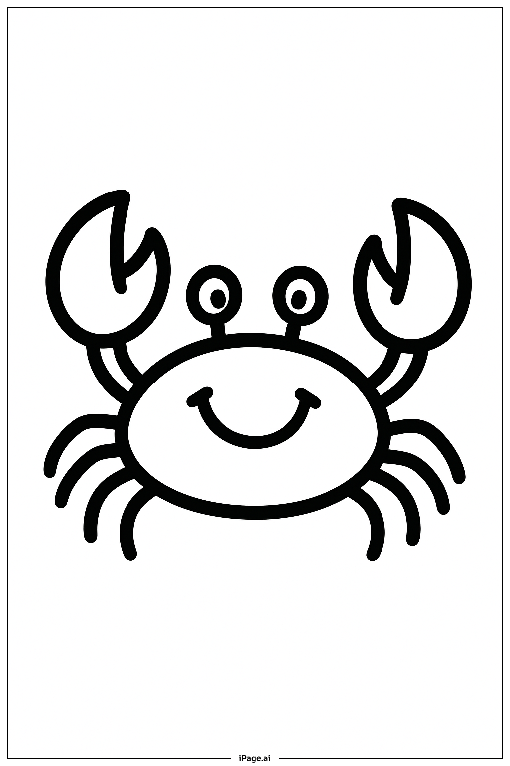 夏日快乐螃蟹填色页