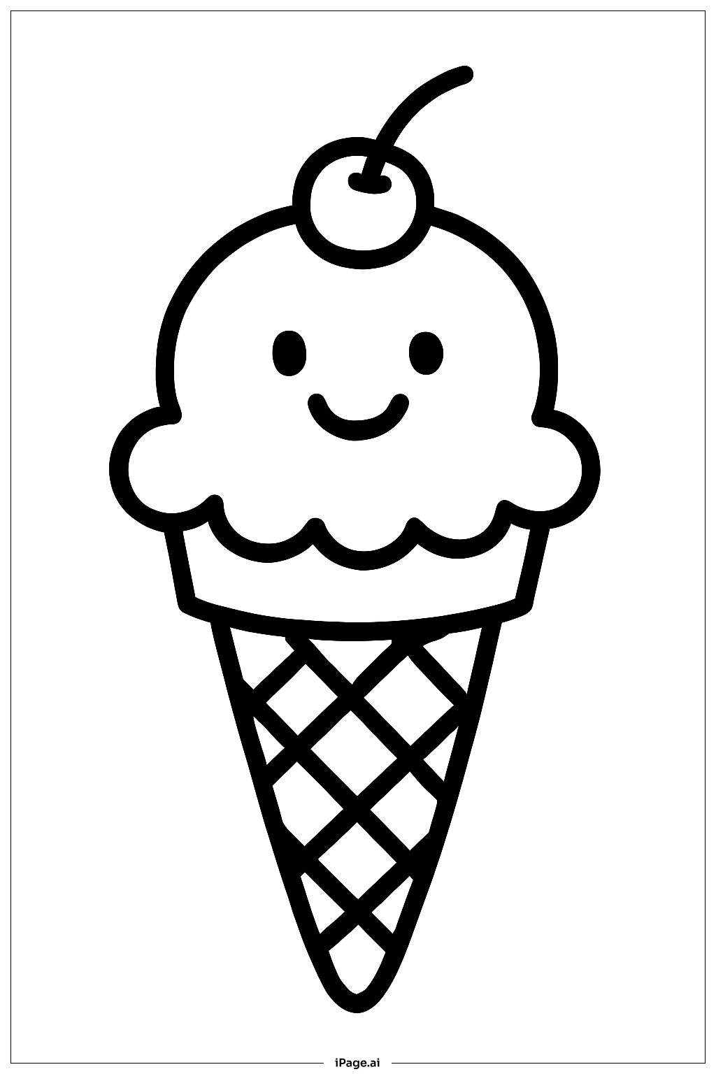  Página para colorir de Casquinha de Sorvete de Verão 