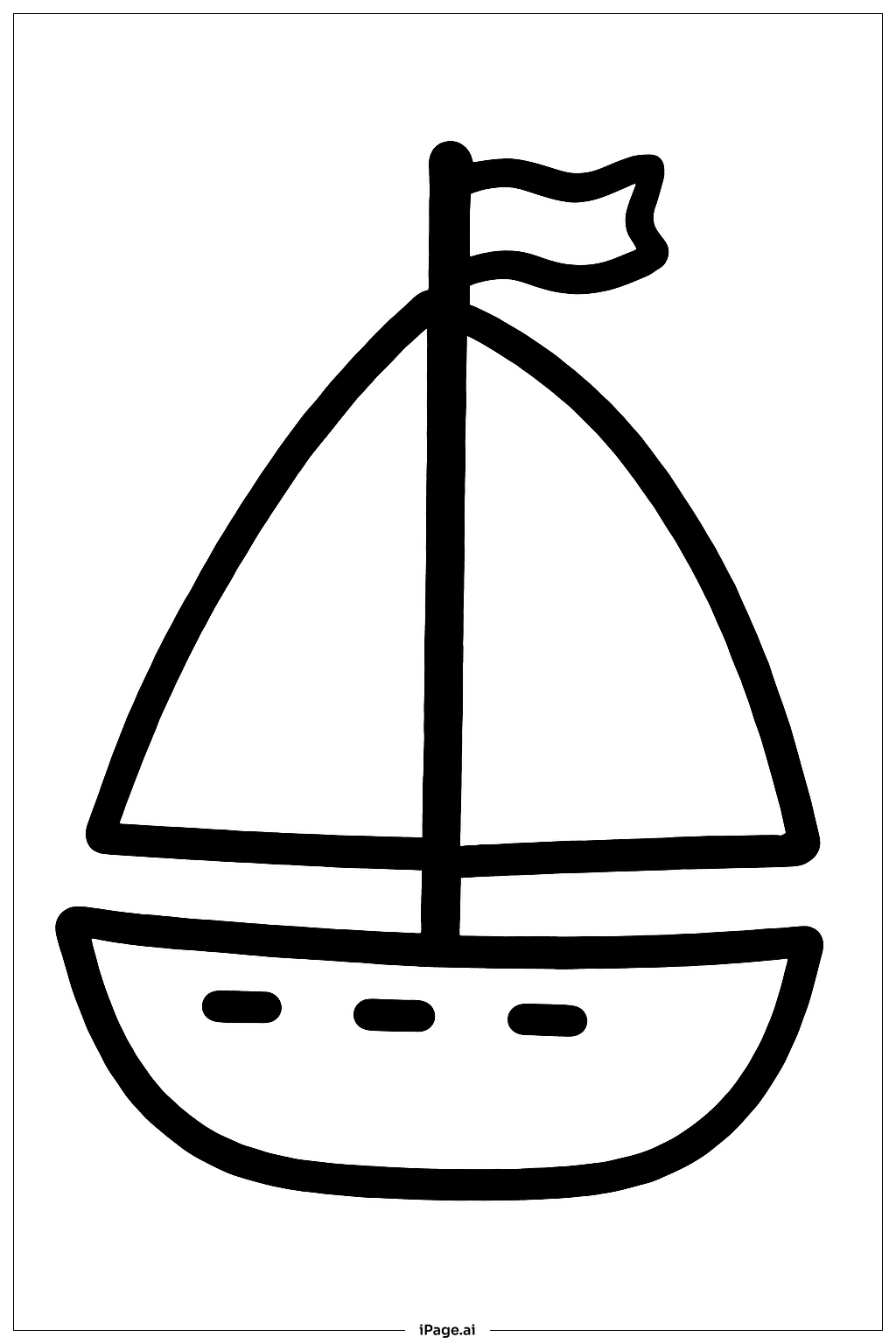  夏日小帆船填色页 