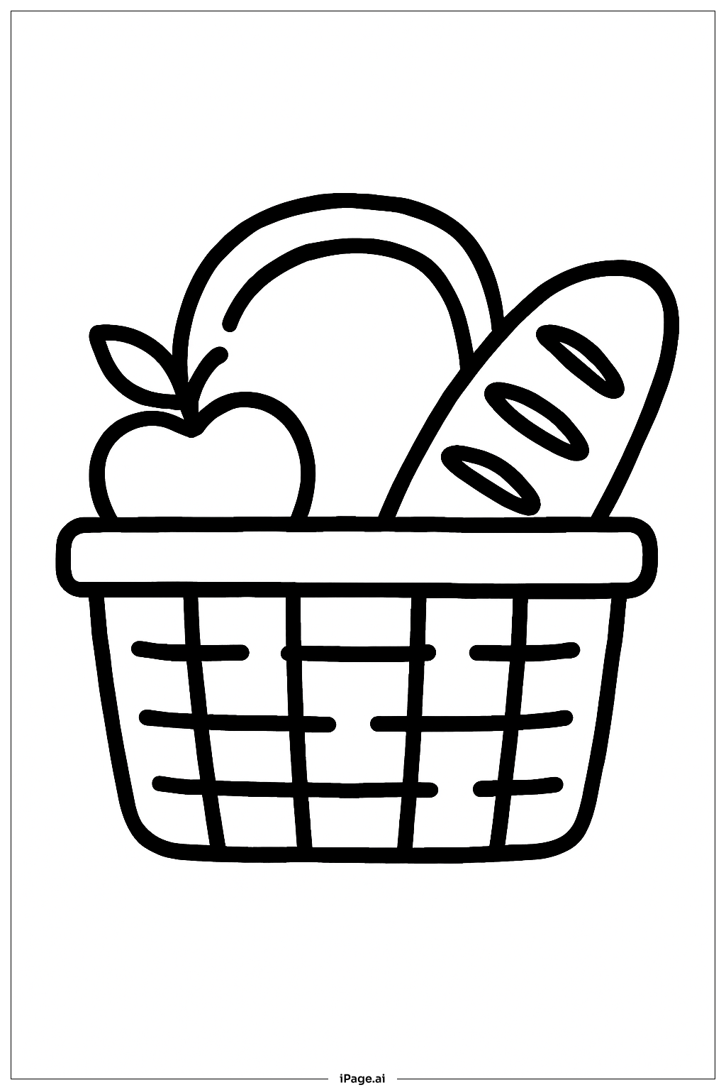  여름 소풍 바구니 색칠공부 페이지 