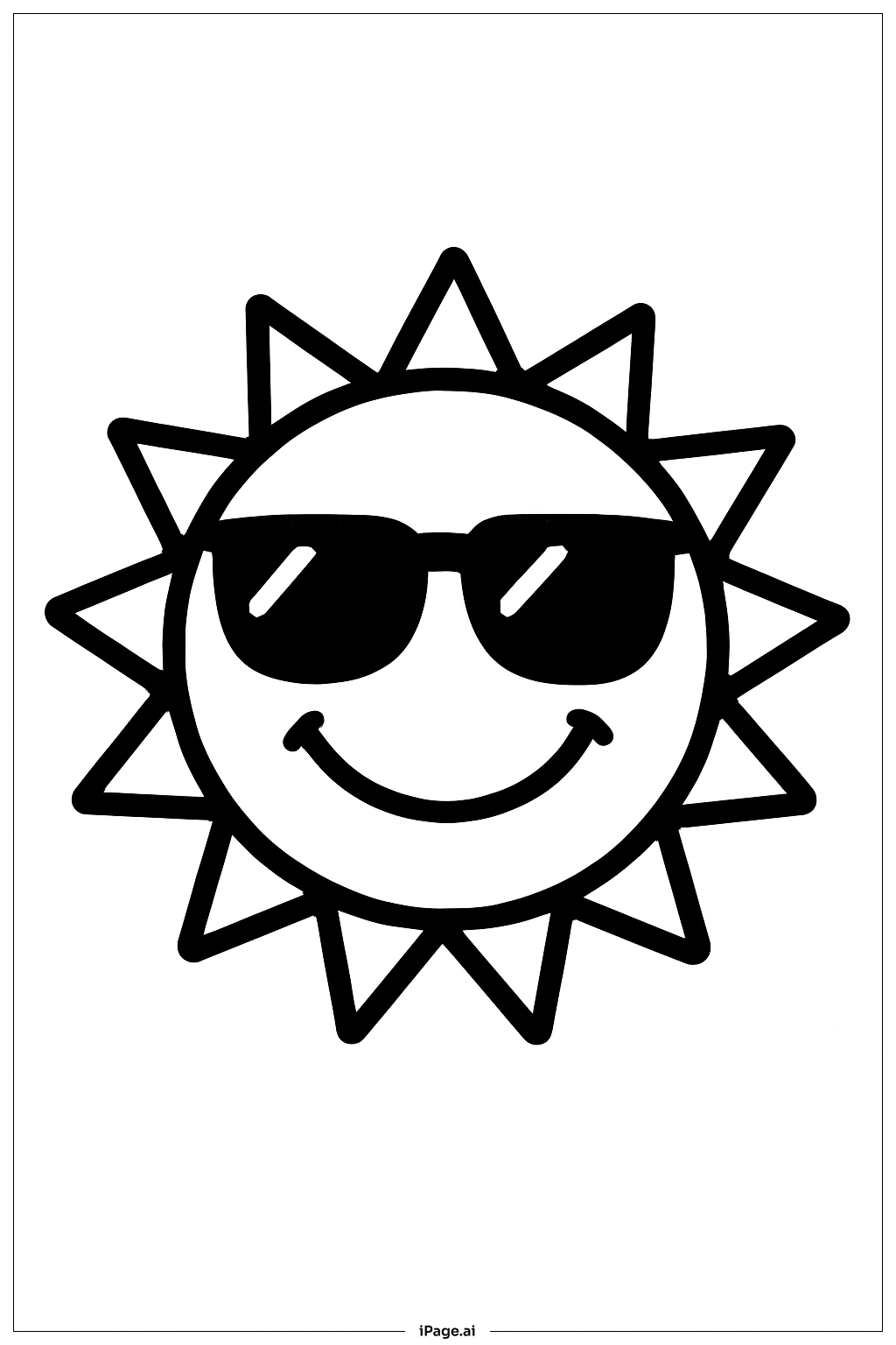  Página para colorear de Sol Sonriente de Verano 