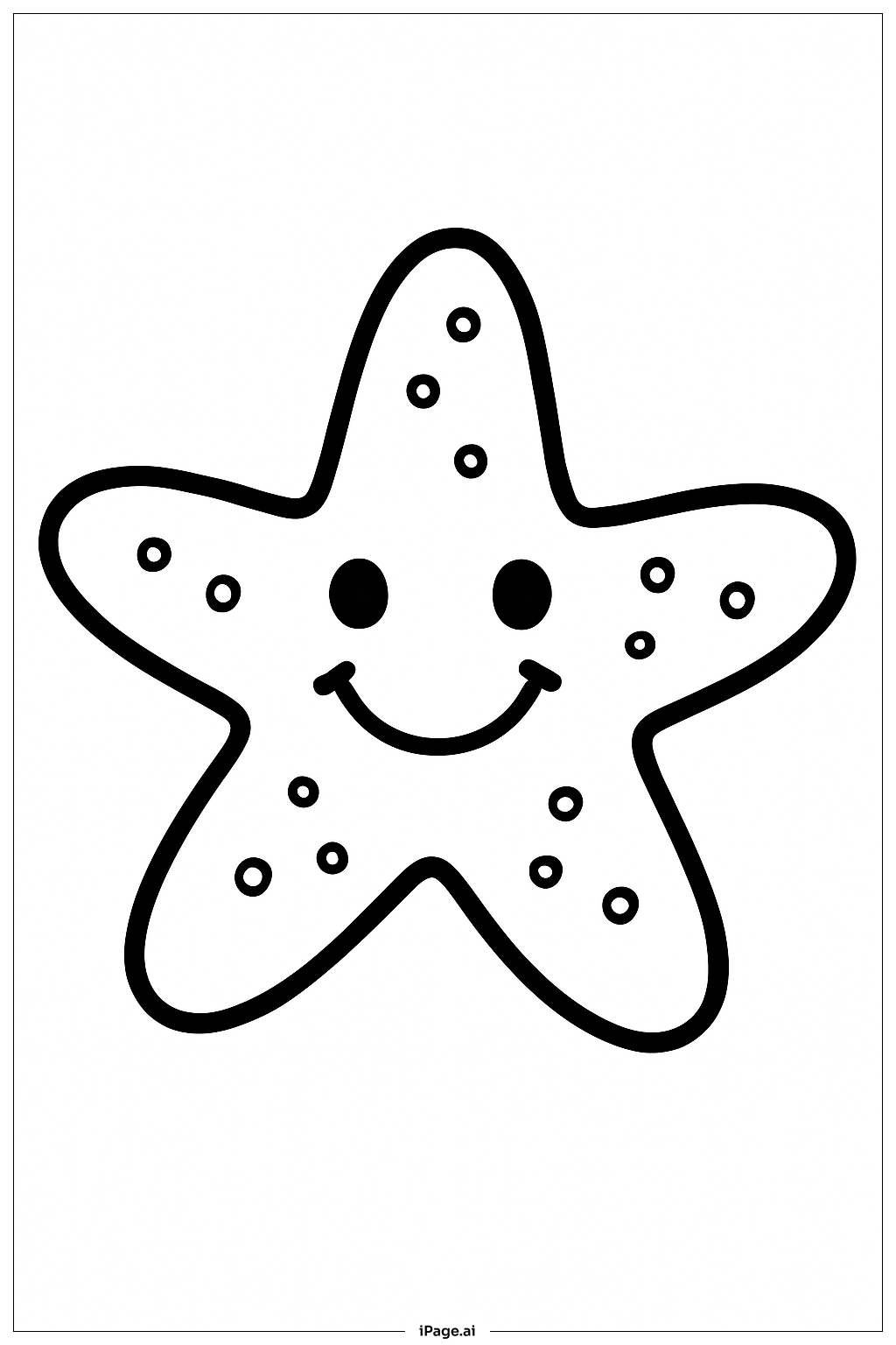  Página para colorir de Estrela-do-mar de Verão 