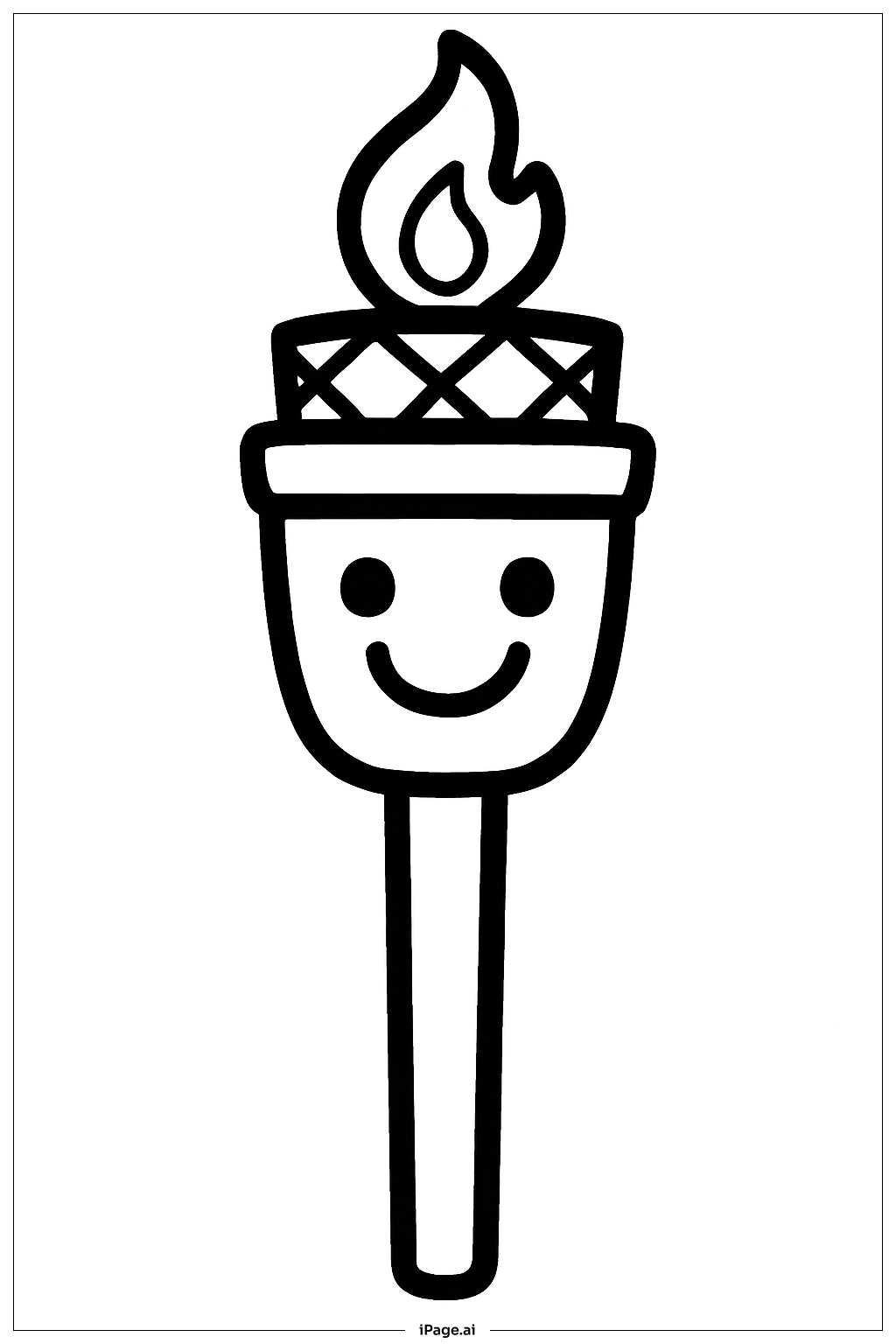  夏季提基火炬填色页 