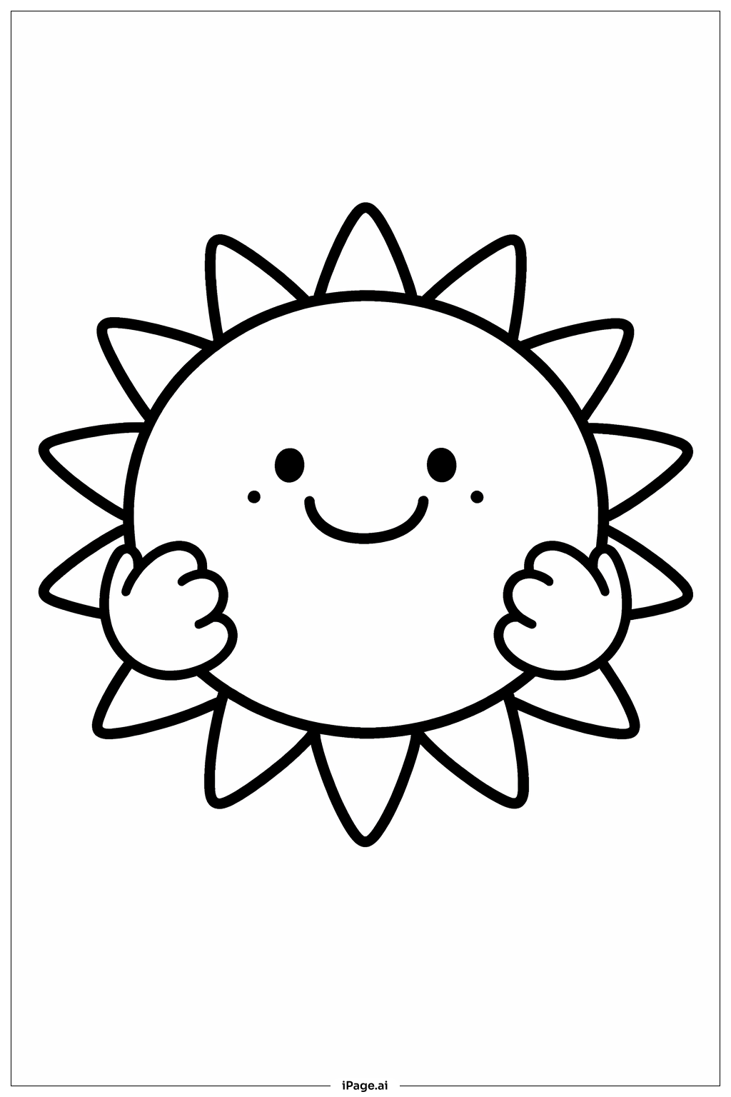  Page de coloriage Soleil Souriant 