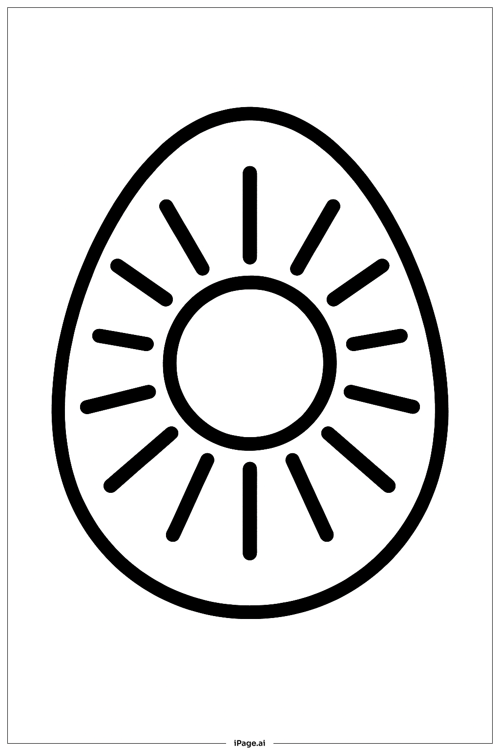  太阳图案复活节彩蛋填色页 