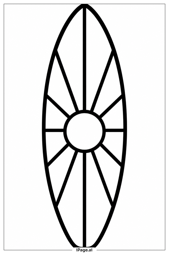 Sunburst Surfboard Coloring Page
